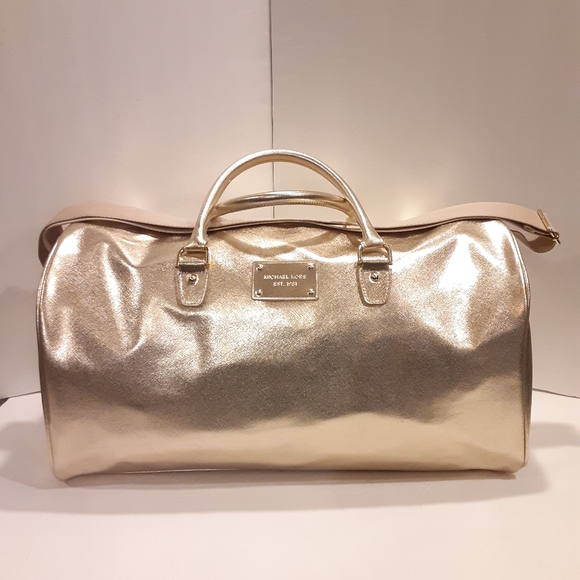 michael kors gold weekender bag